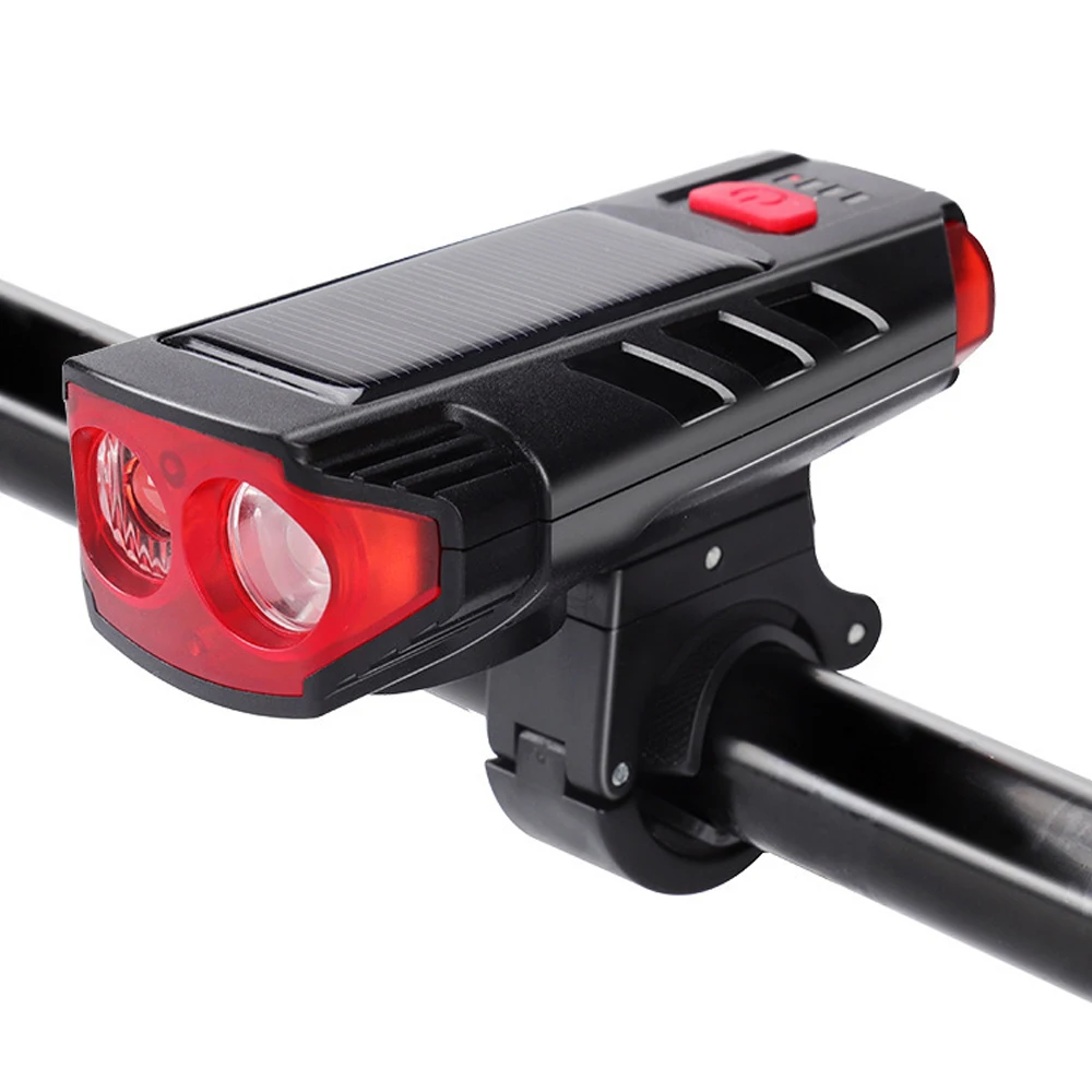 Outdoor Waterproof Night Riding Bike Light Super Bright Solar Charging High Lumen USB Rechargeable LED Front Bicycle Light, Black
Outdoor Waterproof Night Riding Bike Light Super Bright Solar Charging High Lumen USB Rechargeable LED Front Bicycle Light, Black