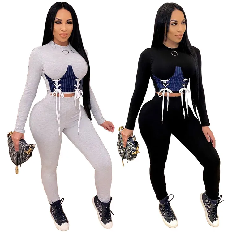 MD-20110904 Trendy Sexy 2 pcs Patchwork Bandage Long Sleeve Crop Top And Tight Pants Autumn Women Two Piece Set, Picture
MD-20110904 Trendy Sexy 2 pcs Patchwork Bandage Long Sleeve Crop Top And Tight Pants Autumn Women Two Piece Set, Picture