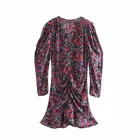 Wholesale beautiful fashion polyester v neck long sleeve latest dress designs for ladies