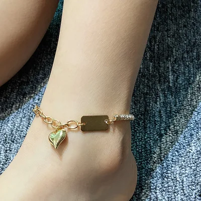 Fashion European Style Irregular Sparkling CZ Tennis Chain Anklets 24K Gold Plated Heart Bar Link Chain Anklets
Fashion European Style Irregular Sparkling CZ Tennis Chain Anklets 24K Gold Plated Heart Bar Link Chain Anklets