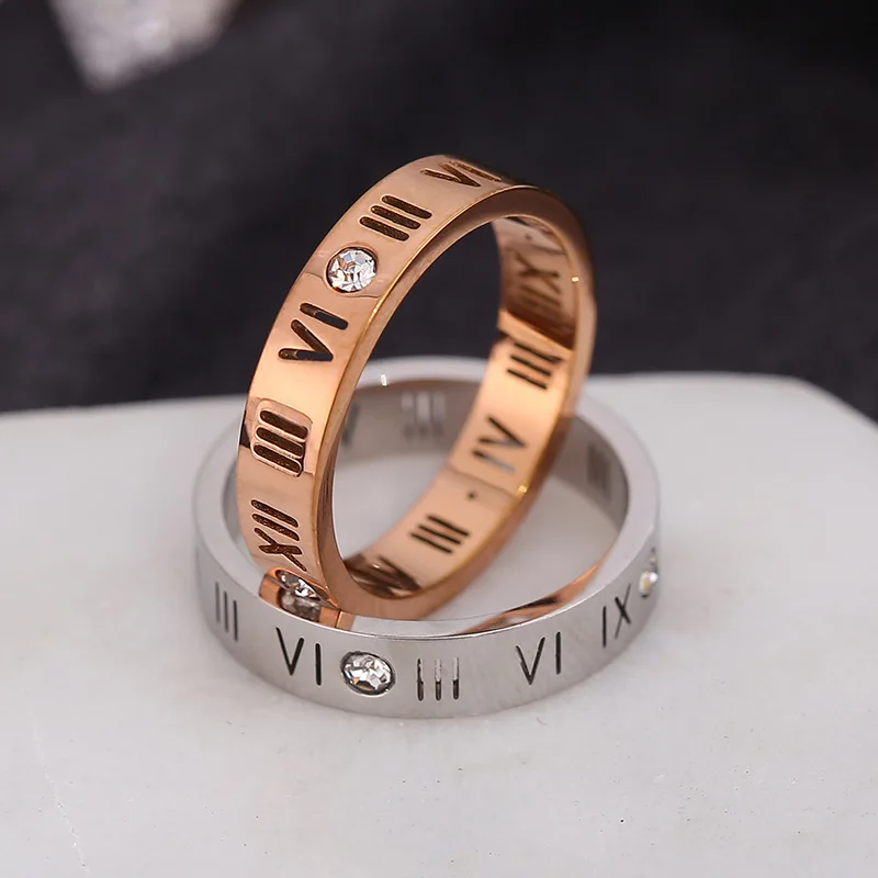 Wholesale Fashion Custom Stainless Steel Ring Women Jewelry Personalized Rose Gold Hollow Roman Numeral Ring
Wholesale Fashion Custom Stainless Steel Ring Women Jewelry Personalized Rose Gold Hollow Roman Numeral Ring