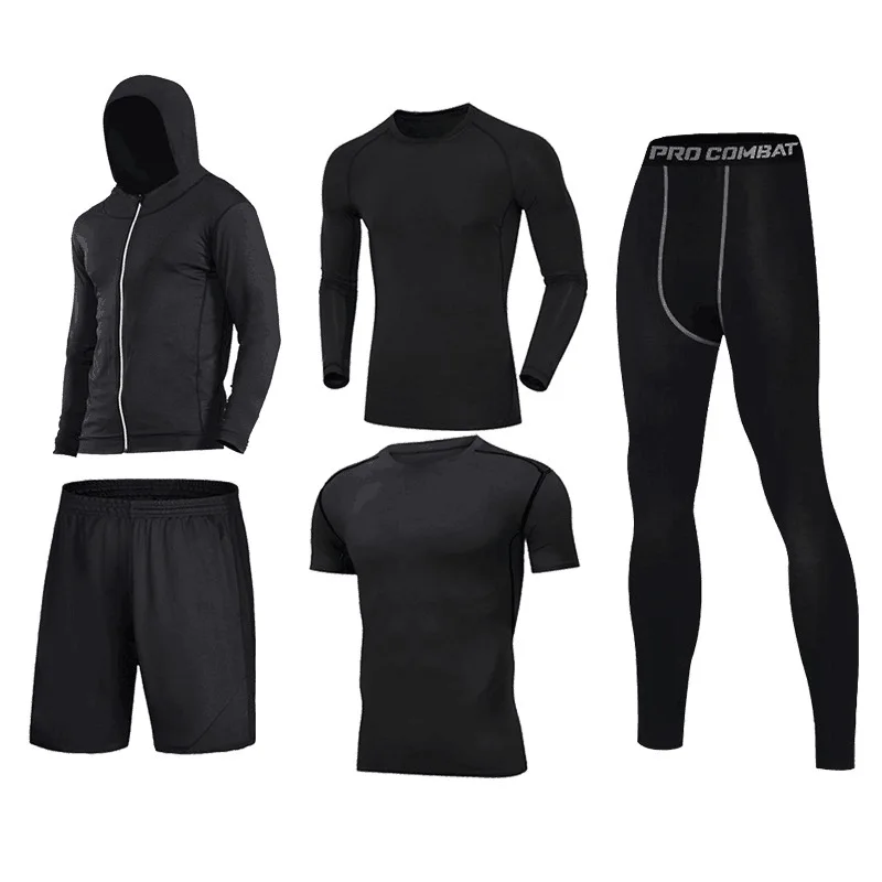 Men Workout Clothes Outfit Fitness Apparel Hoodie Outdoor Running Compression Pants Shorts Top Long Sleeve Jacket 5-Piece Set
Men Workout Clothes Outfit Fitness Apparel Hoodie Outdoor Running Compression Pants Shorts Top Long Sleeve Jacket 5-Piece Set