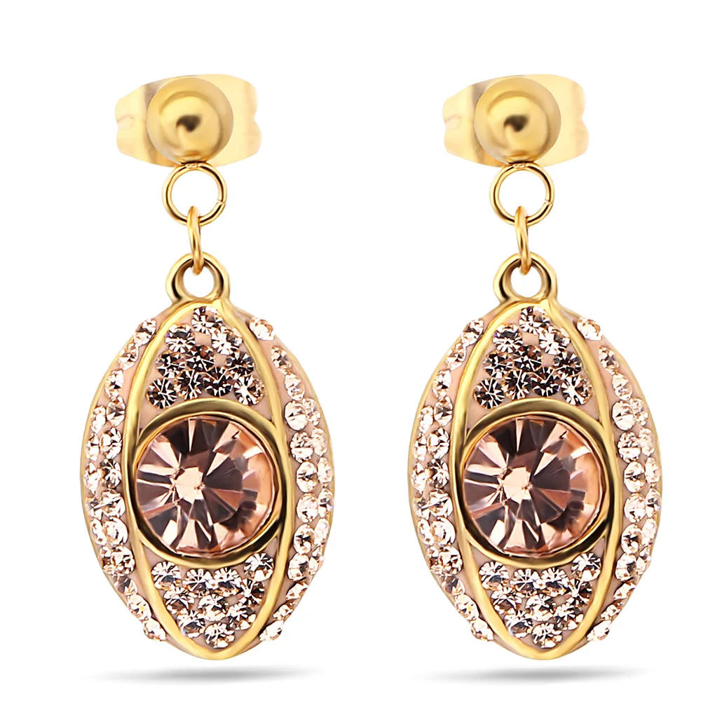New fashion 18K genuine gold plated Stainless Steel with Diamond drop Earrings ellipse shape ear pendant, Golden
New fashion 18K genuine gold plated Stainless Steel with Diamond drop Earrings ellipse shape ear pendant, Golden