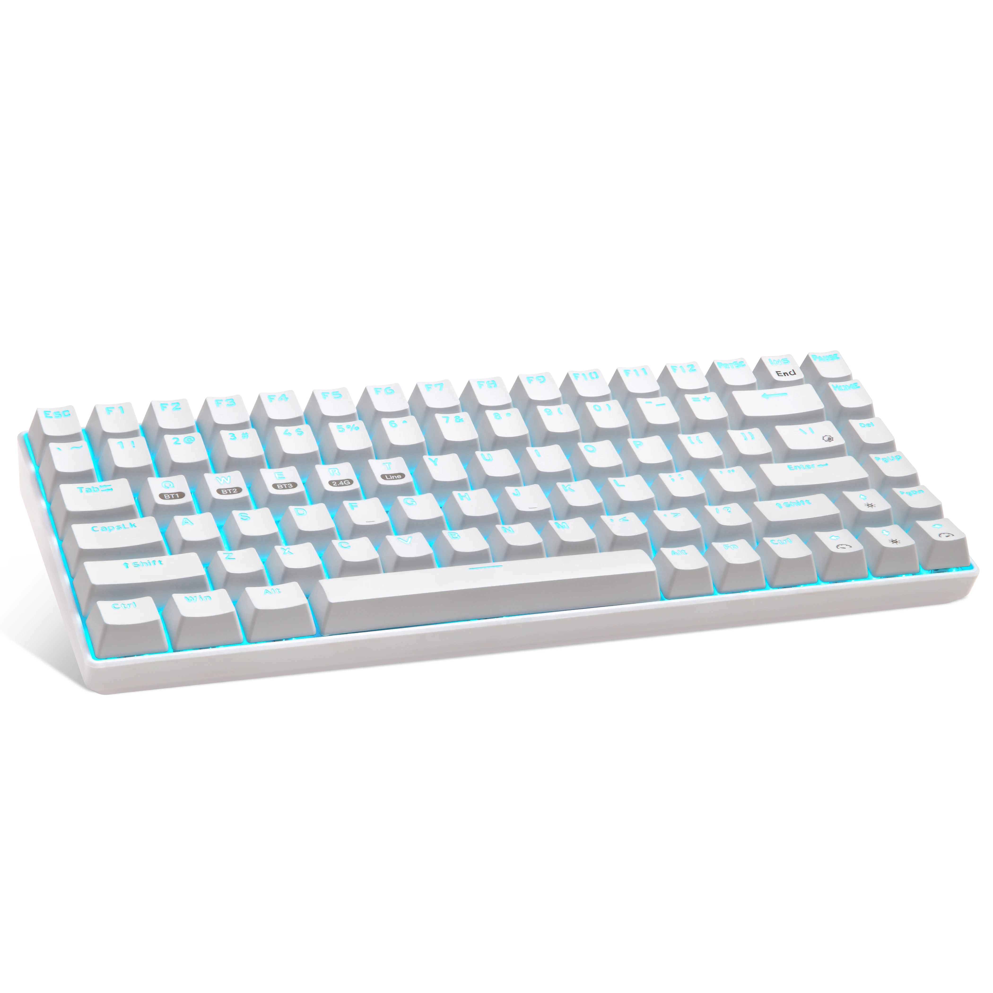 84 keys ERGONOMIC USB receiver / Wireless / plug in cable three mode cyan / tea axis 84 keys mechanical keyboard for laptop, Black /white
84 keys ERGONOMIC USB receiver / Wireless / plug in cable three mode cyan / tea axis 84 keys mechanical keyboard for laptop, Black /white