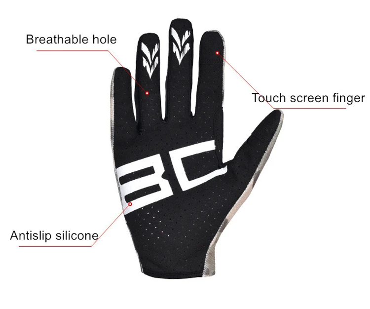 Touch Screen Men Women's Horse Riding Gloves Full Finger Breathable Camouflage Equestrian Sports Hiking Outdoor Tactical Gloves
