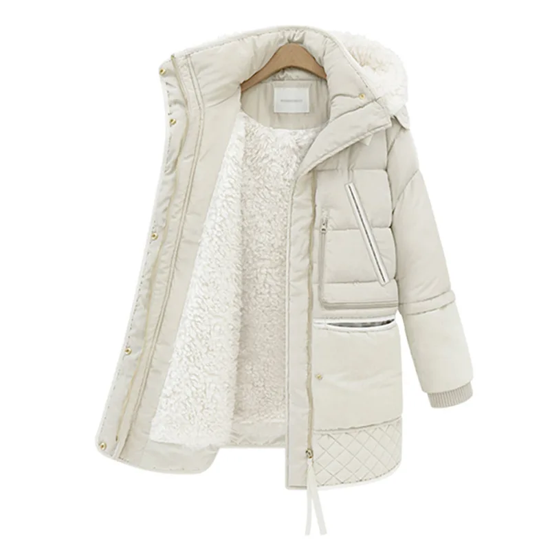 Winter 2021 Women Hooded Zipper Down Parkas Jacket Fleece Inside Long Casual Coat outerwear Military Chic Lamb Fur Coat Female, Customized color
Winter 2021 Women Hooded Zipper Down Parkas Jacket Fleece Inside Long Casual Coat outerwear Military Chic Lamb Fur Coat Female, Customized color