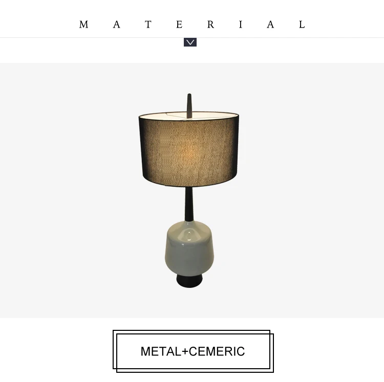 Nordic modern hotel bedroom bedside table lamp metal decorative ceramic lighting table lamp