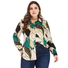 Women's Fashion T Shirts Custom Printing Long Sleeve Button Tops Loose Plus Size Clothing Womens Blouses