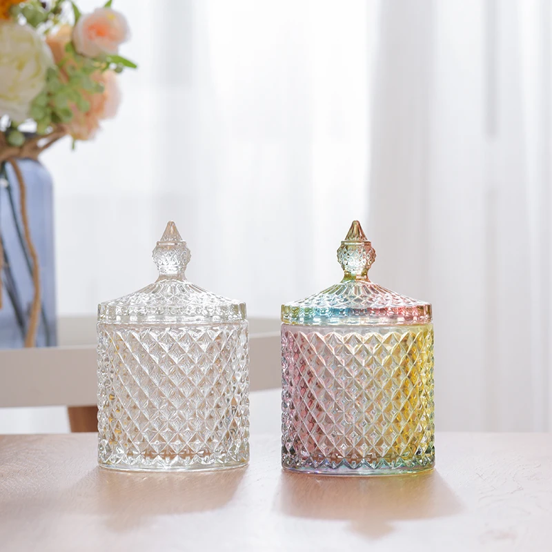 European Custom Color Glass Storage Canned Candy Household Sealed Container Glass Candy Jars
European Custom Color Glass Storage Canned Candy Household Sealed Container Glass Candy Jars