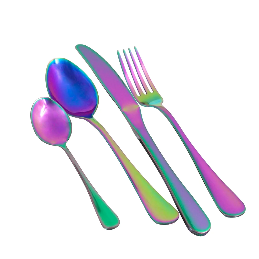 Fashional mirror polish rainbow plated PVD 24pcs or 16 pcs stainless steel cutlery/flatware set, Rainbow, but can customize
Fashional mirror polish rainbow plated PVD 24pcs or 16 pcs stainless steel cutlery/flatware set, Rainbow, but can customize