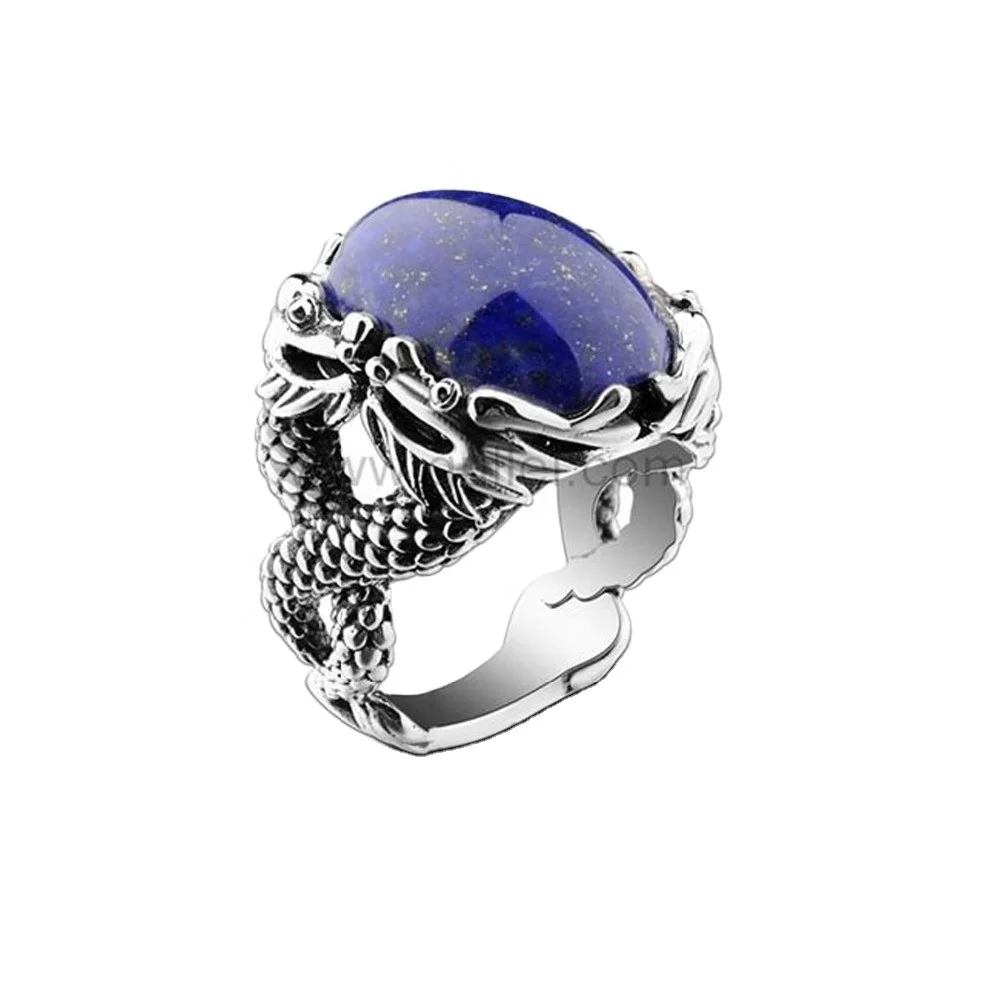 Luxurious New Design Hippie Boho Sterling 925 Silver Natural Lapis Dragon Men Ring Jewelry, Colors
Luxurious New Design Hippie Boho Sterling 925 Silver Natural Lapis Dragon Men Ring Jewelry, Colors
