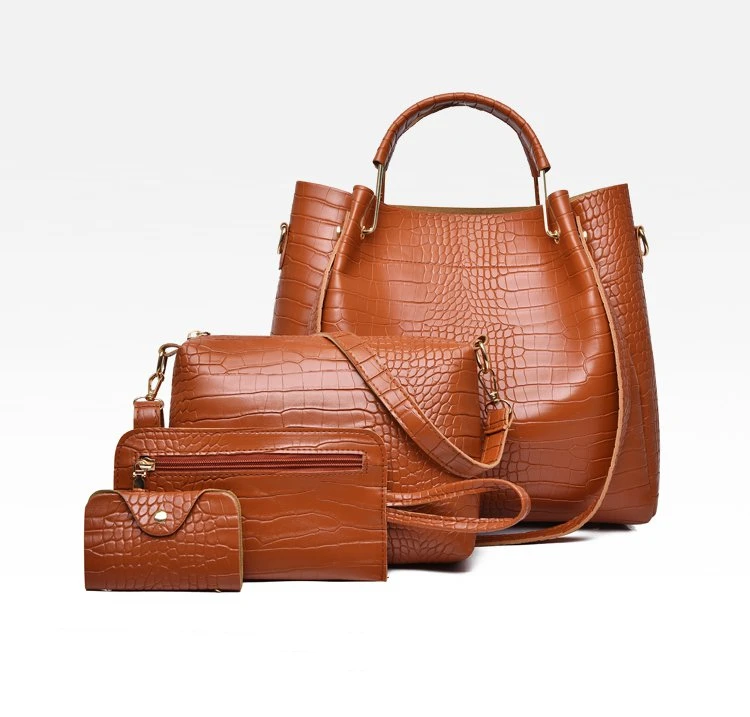 Wholesale Fashion 4 Pieces Set Brand Crocodile Pattern Handbag Large Capacity Messenger Bag Luxury Pu Leather Custom Shoulder, 7 colors
Wholesale Fashion 4 Pieces Set Brand Crocodile Pattern Handbag Large Capacity Messenger Bag Luxury Pu Leather Custom Shoulder, 7 colors