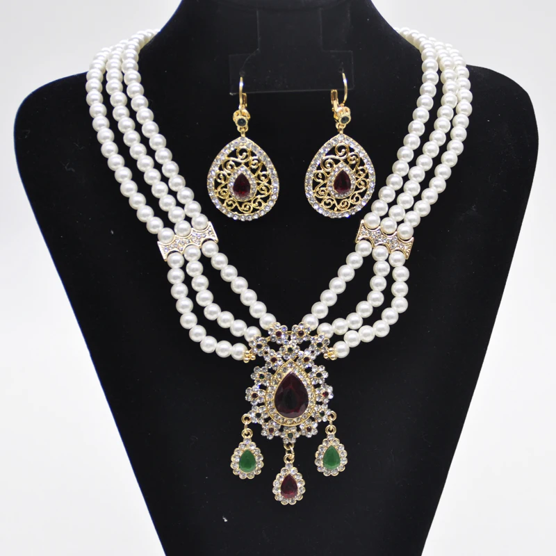 Africa Fashion Gold Jewelry Set Pearls Necklace Set for Bridal Necklace and Earring Set Fashion Jewelry Womens Accessories, Gold and silver
Africa Fashion Gold Jewelry Set Pearls Necklace Set for Bridal Necklace and Earring Set Fashion Jewelry Womens Accessories, Gold and silver
