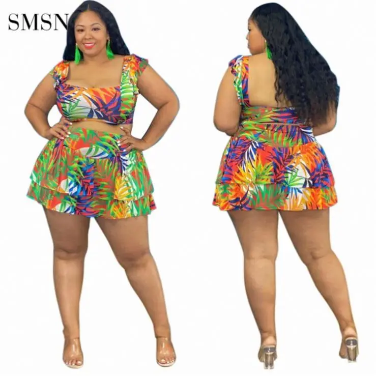 Hot Selling Women Summer Sexy Plus Size Skirt Set Sleeveless Crop Top Print Two Piece Skirt Set
Hot Selling Women Summer Sexy Plus Size Skirt Set Sleeveless Crop Top Print Two Piece Skirt Set