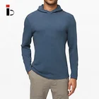 China Custom wholesale custom high quality fitness men blue solid hoodies