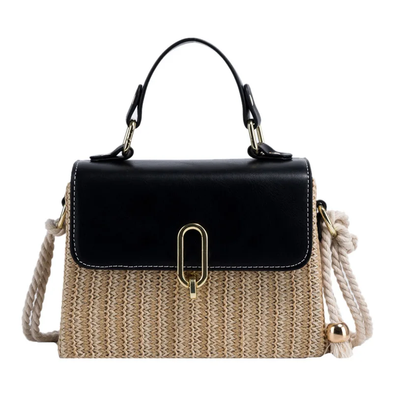 2021 New Small Beach handbag cross-body straw women woven purses box bag for female, Natural
2021 New Small Beach handbag cross-body straw women woven purses box bag for female, Natural