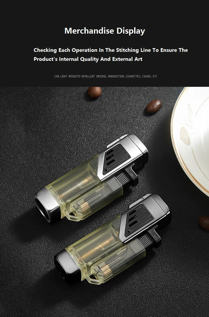 product debang wholesale portable refillable zinc alloy torch lighter custom logo minimalist design 4 jet flame cigarette use giveaways-5