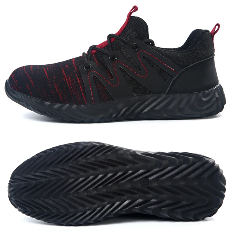 Flying Woven Fabric shoes Breathable cool indestructible shoes Men Steel toe safety shoes, Blackgray blackred
Flying Woven Fabric shoes Breathable cool indestructible shoes Men Steel toe safety shoes, Blackgray blackred