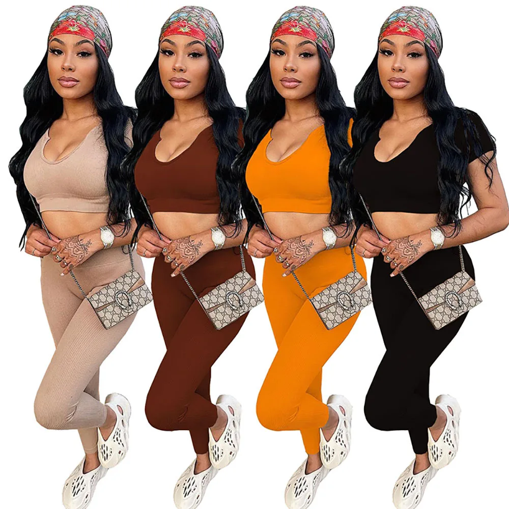 YD M1310 Wholesale price sexy solid color ribbed breathable v neck women two piece pants set
YD M1310 Wholesale price sexy solid color ribbed breathable v neck women two piece pants set
