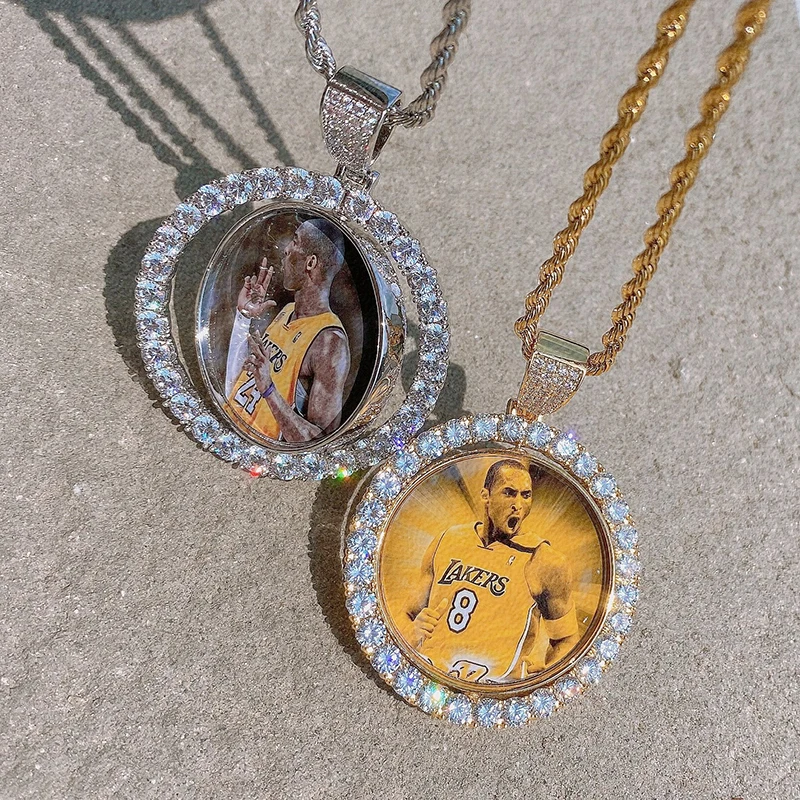 Hip Hop Custom Diamond Double Side Rotating Round Memory Photo Frame Necklace Jewelry, Silver,gold
Hip Hop Custom Diamond Double Side Rotating Round Memory Photo Frame Necklace Jewelry, Silver,gold