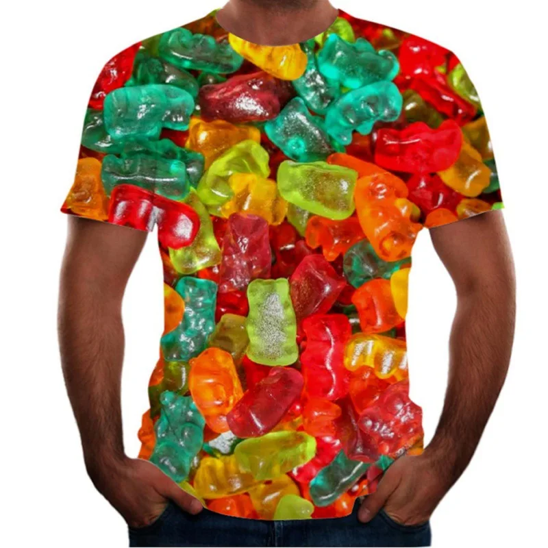 Fashion New 3D Candy Chocolate Printing Men's Short Sleeve Leisure Large Omens T-shirt Plus Size Women's Streetwear T-shirt
Fashion New 3D Candy Chocolate Printing Men's Short Sleeve Leisure Large Omens T-shirt Plus Size Women's Streetwear T-shirt