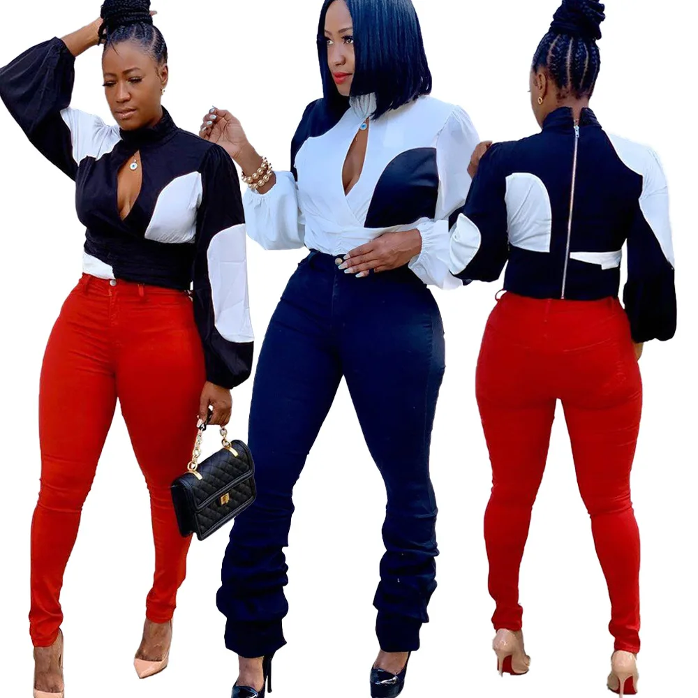 Chiffon Tops for Women Office Trendy Patchwork Zipper Back opened Shirts Blouses for Ladies Bandage Fashion Sexy Western Top
Chiffon Tops for Women Office Trendy Patchwork Zipper Back opened Shirts Blouses for Ladies Bandage Fashion Sexy Western Top