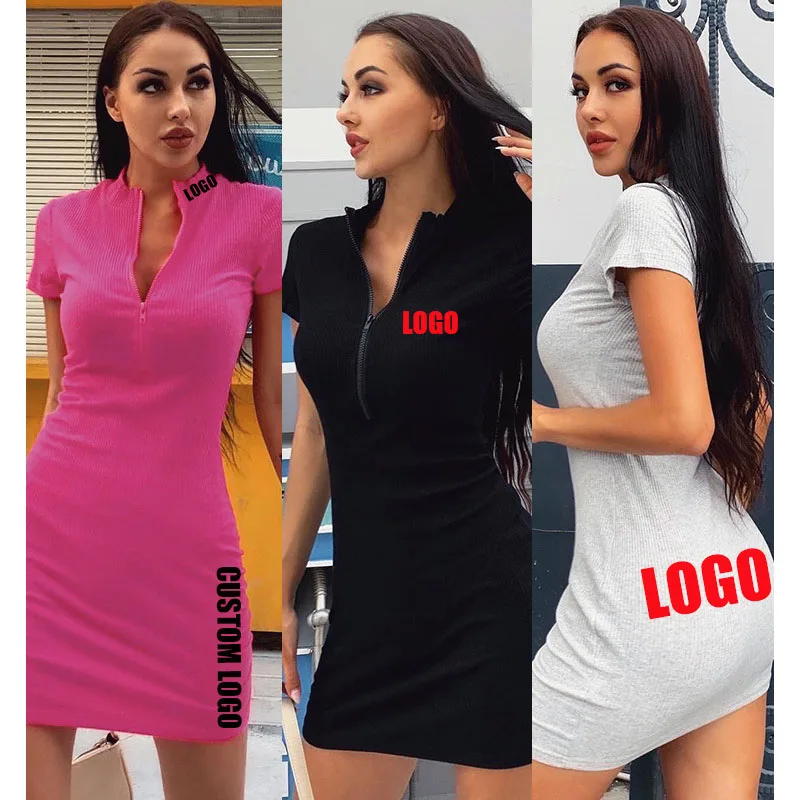 Free Shipping Wholesale New Fashion short Sleeve Zipper Mini slim Party Dress Sexy ribbed Bodycon stretch Dress trendy Style, Customized color
Free Shipping Wholesale New Fashion short Sleeve Zipper Mini slim Party Dress Sexy ribbed Bodycon stretch Dress trendy Style, Customized color