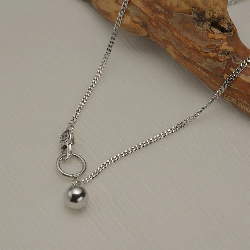 Korean style simple design hip hop women style stainless steel ball pendant charms jewelry long chain necklace, Gold/silver/rose gold
Korean style simple design hip hop women style stainless steel ball pendant charms jewelry long chain necklace, Gold/silver/rose gold