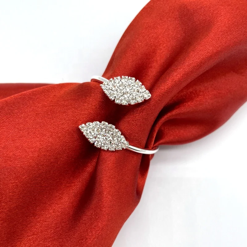 Rhinestone Napkin Rings Leaf Shape Napkin Ring Holder Handmade Serviette Buckle Holder for Wedding Dinner Party Decoration, Clear
Rhinestone Napkin Rings Leaf Shape Napkin Ring Holder Handmade Serviette Buckle Holder for Wedding Dinner Party Decoration, Clear