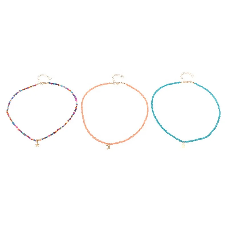 Small Fresh Star Moon Pendant Necklace Candy Color Rice Bead Women's Necklace, Colorful
Small Fresh Star Moon Pendant Necklace Candy Color Rice Bead Women's Necklace, Colorful