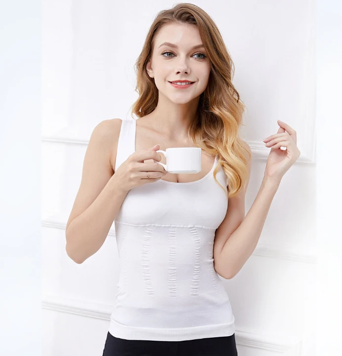 Seamless Comfy Bra Sweat Shaper Camisole Tank Top One Piece with Pad, Black/white/customized
Seamless Comfy Bra Sweat Shaper Camisole Tank Top One Piece with Pad, Black/white/customized