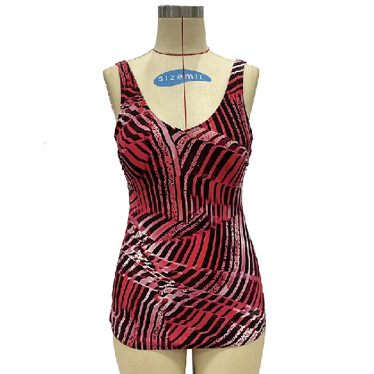 Red geometric pattern printed low neck one piece swimsuits backless Spaghetti straps, Red/ customized
Red geometric pattern printed low neck one piece swimsuits backless Spaghetti straps, Red/ customized
