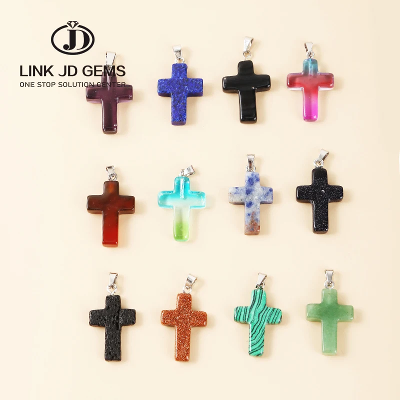 JD professional experience company made jewelry popular new listing natural stone cross shape pendant for women
JD professional experience company made jewelry popular new listing natural stone cross shape pendant for women