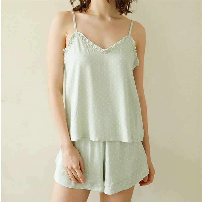 Summer New Arrival Tribute Silk Sleeveless Women Pajama Sets High Quality Home Dress Vest And Shorts 2pcs Women Sleepwear Suits, Customized color
Summer New Arrival Tribute Silk Sleeveless Women Pajama Sets High Quality Home Dress Vest And Shorts 2pcs Women Sleepwear Suits, Customized color