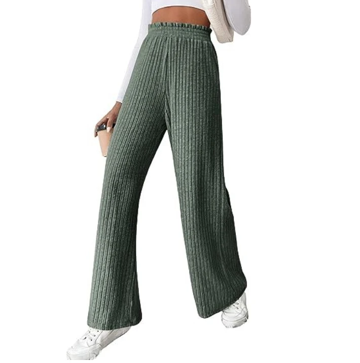 2023 Autumn Winter New Style Popular Leisure Loose Knitted Pants Women's Clothing High Waist Trousers
2023 Autumn Winter New Style Popular Leisure Loose Knitted Pants Women's Clothing High Waist Trousers
