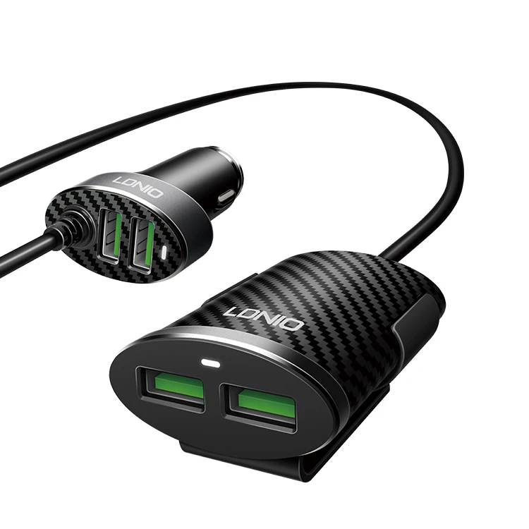 LDNIO C502 4 USB Port 5.1A Phone Car Charger With One Meter Cable Connect For Charging for iphone 11 pro max, Black
LDNIO C502 4 USB Port 5.1A Phone Car Charger With One Meter Cable Connect For Charging for iphone 11 pro max, Black