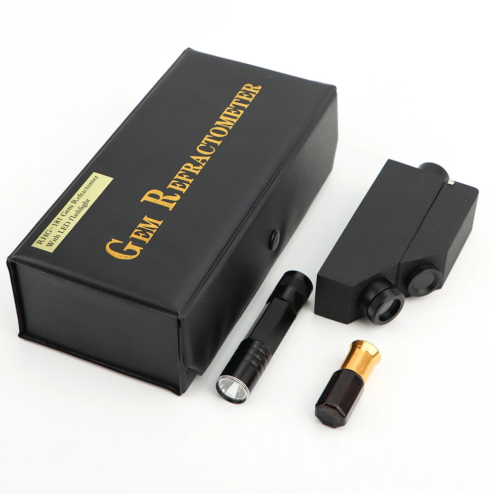 

1.30 ~ 1.81 RI Range Gem Refractometer w/ Built-in LED Light + RI Oil Gemstone Identifier Tester Jewelry Tool Refractometer