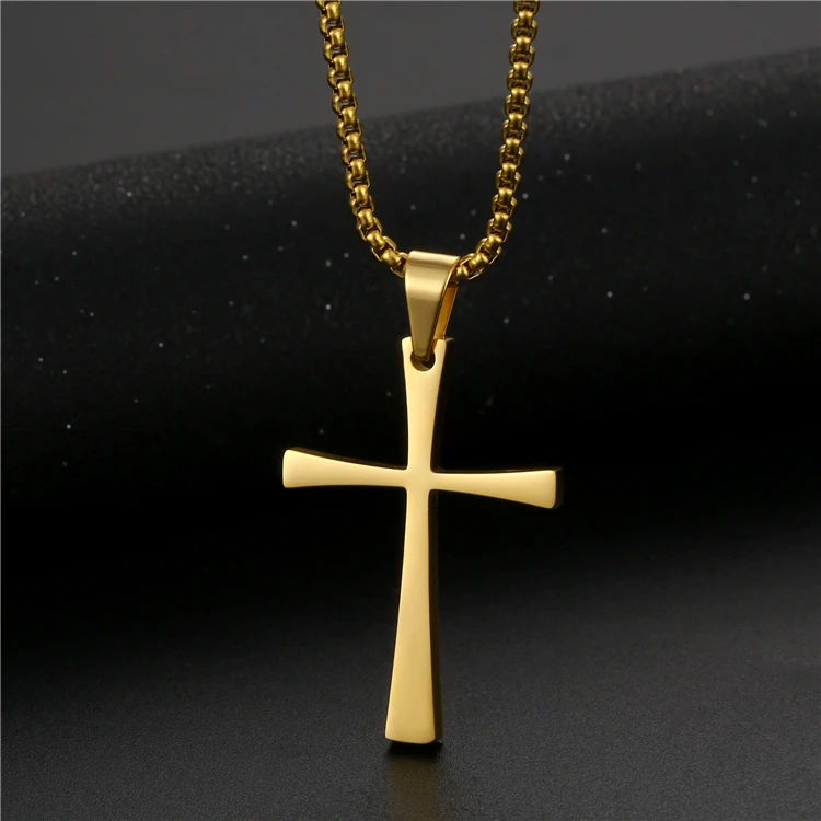 Blank slim custom logo gold religious jewelry stainless steel cross pendant necklace
Blank slim custom logo gold religious jewelry stainless steel cross pendant necklace