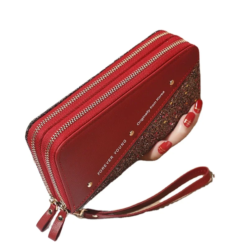 ladies double zippers cell phone clutch women red purse female bling bling pu leather card holders long wallet
ladies double zippers cell phone clutch women red purse female bling bling pu leather card holders long wallet