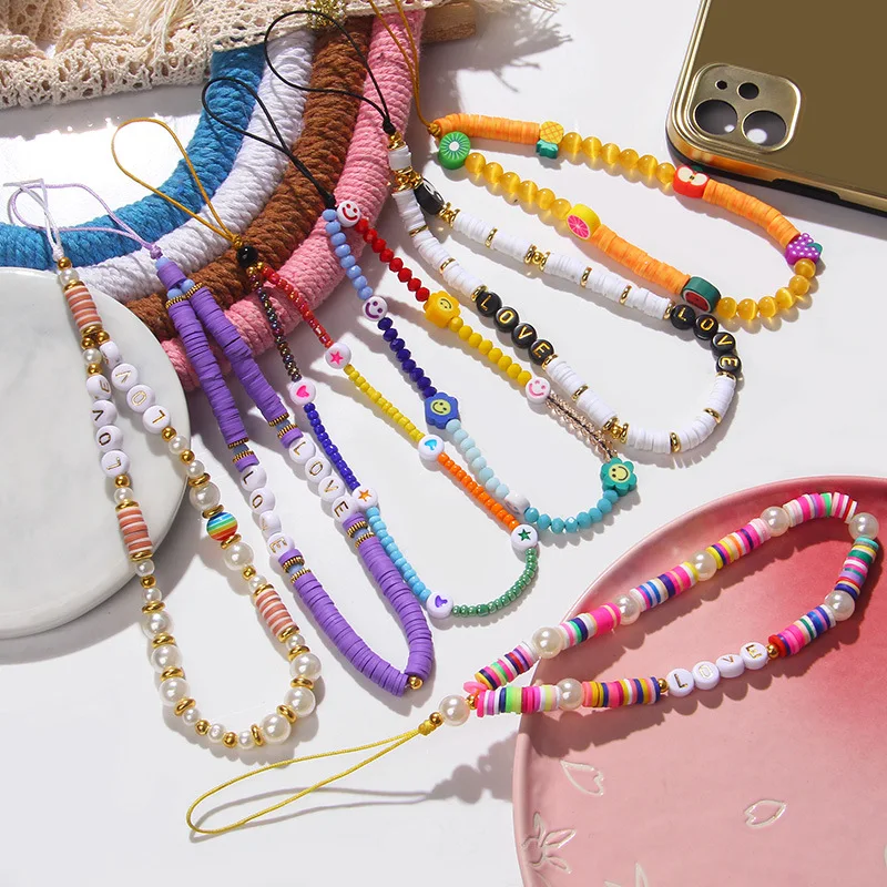 Hot sale cell phone chains multi shape Bohemia charms beaded phone chain strap Mobile phone lanyard Customized
Hot sale cell phone chains multi shape Bohemia charms beaded phone chain strap Mobile phone lanyard Customized