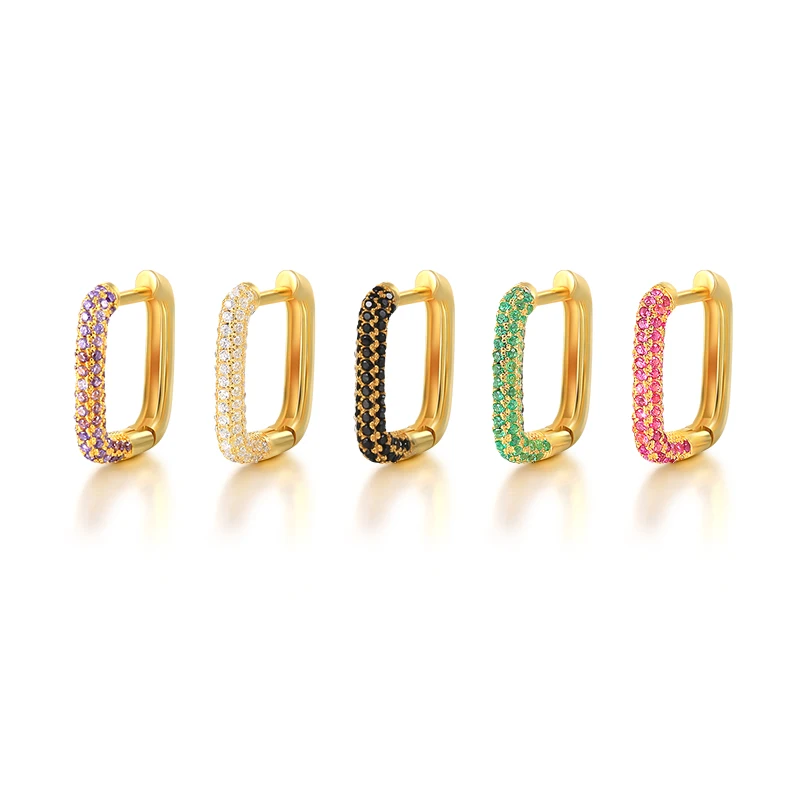 925 Silver Fashion Earrings Jewelry Sterling Silver Hoop Earrings Colorful Zircon Diamond Gold Plated Huggie Earrings For Women
925 Silver Fashion Earrings Jewelry Sterling Silver Hoop Earrings Colorful Zircon Diamond Gold Plated Huggie Earrings For Women