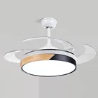 Lamp Fan Light Hidden Blade Lamp Lighting Folding Ceiling Fan Light 42 Inch Beautiful And Elegant