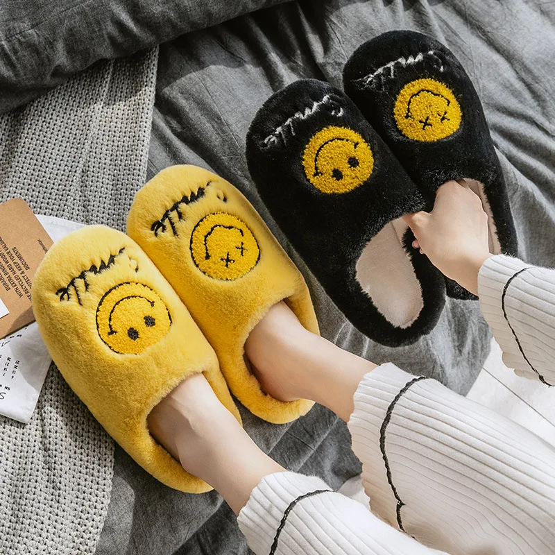 Wholesale Winter home warm Unisex Cartoon cotton slippers women's pvc thick bottom and cute smiley indoor slippers, Customized color 
Wholesale Winter home warm Unisex Cartoon cotton slippers women's pvc thick bottom and cute smiley indoor slippers, Customized color