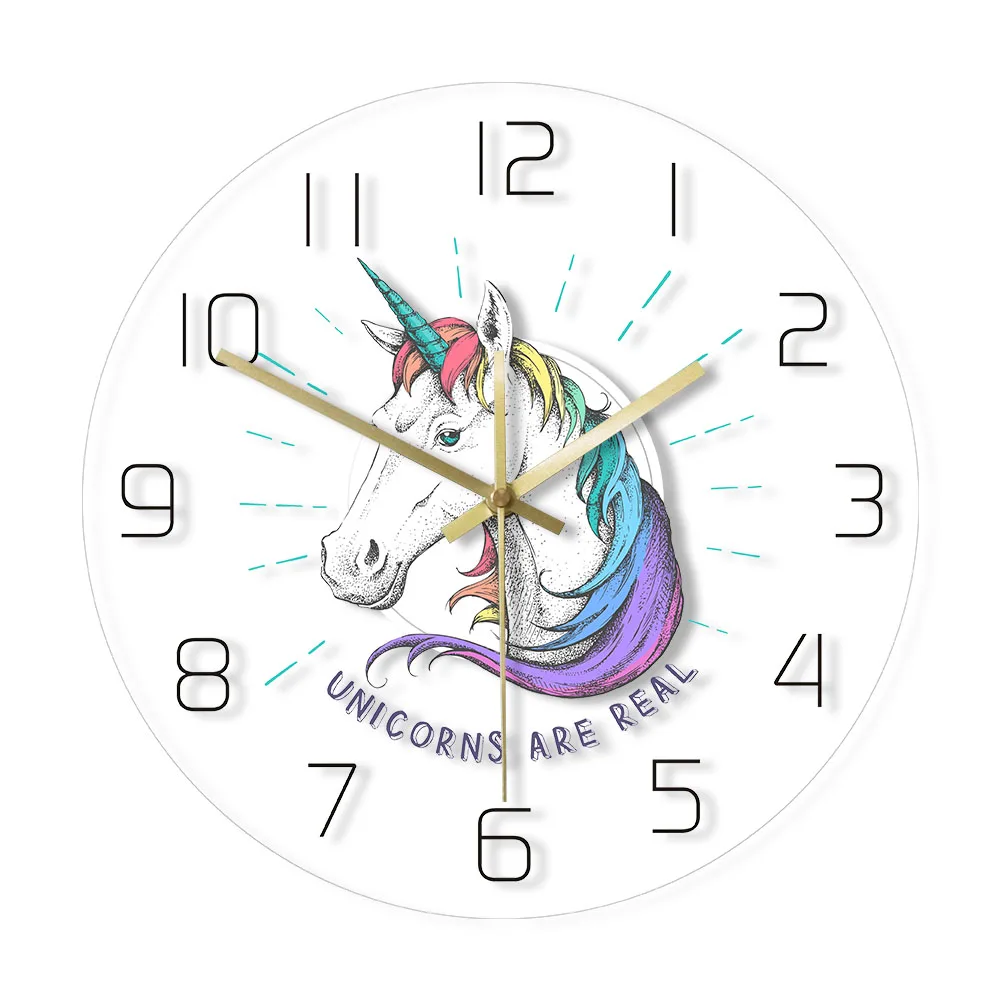 Rainbow Unicorn Acrylic Wall Clock Colorful Printed Unicorn Night Light Clock for Kids
Rainbow Unicorn Acrylic Wall Clock Colorful Printed Unicorn Night Light Clock for Kids