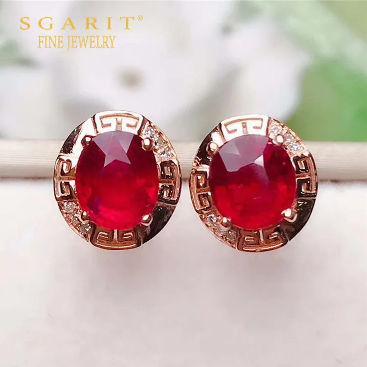 SGARIT wholesale vintage women stone jewelry 18k gold rubellite earring 2ct natural red tourmaline stud earring
SGARIT wholesale vintage women stone jewelry 18k gold rubellite earring 2ct natural red tourmaline stud earring