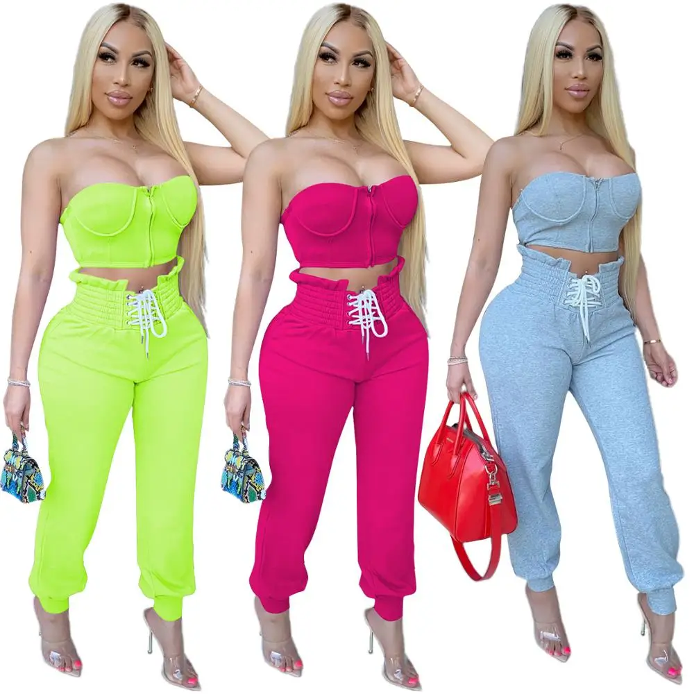 YW-Wholesale Bodycon soild women's 2 pieces suit stacked strapless crop tops and trousers Causal tight siut outfit
YW-Wholesale Bodycon soild women's 2 pieces suit stacked strapless crop tops and trousers Causal tight siut outfit