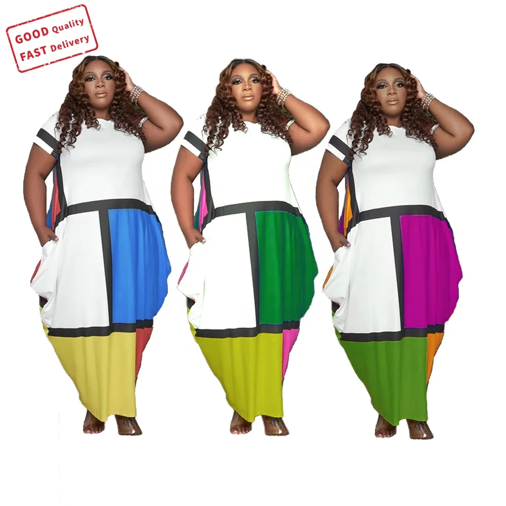 GQ2810 hot sale woman long maxi dress colorblock printing loose plus size dress fashionable casual dresses, Picture color
GQ2810 hot sale woman long maxi dress colorblock printing loose plus size dress fashionable casual dresses, Picture color