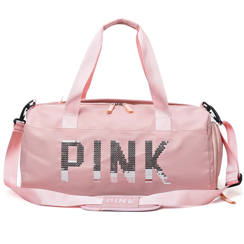 large pink gym bag