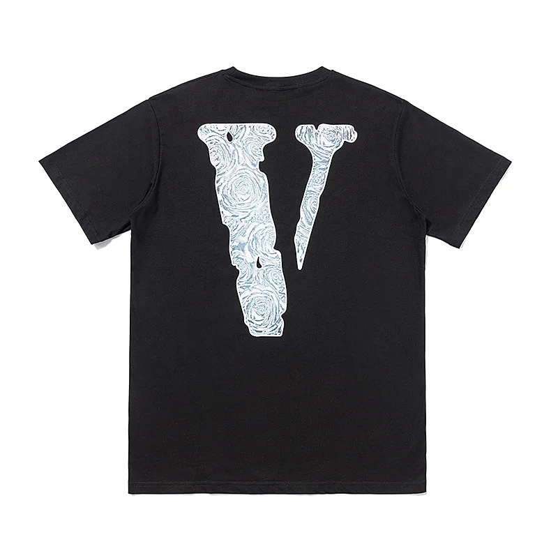 China factory fashion brand Vlones and rose big v printed T-shirt cotton unisex casual street loose short-sleeved T-shirt, Customized colors
China factory fashion brand Vlones and rose big v printed T-shirt cotton unisex casual street loose short-sleeved T-shirt, Customized colors