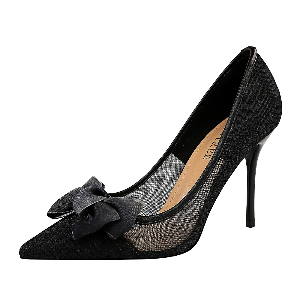 1853-3 bigtree women's shoes sexy nightclubs thin mesh hollow shoes stiletto high heel shallow mouth pointed bow shoes 
1853-3 bigtree women's shoes sexy nightclubs thin mesh hollow shoes stiletto high heel shallow mouth pointed bow shoes
